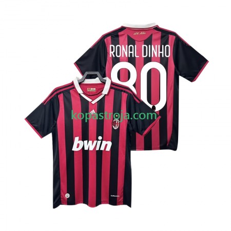 Billiga Fotbollströjor AC Milan RONALDINHO 80 2009 2010 Retro Hemma tröja Kortärmad